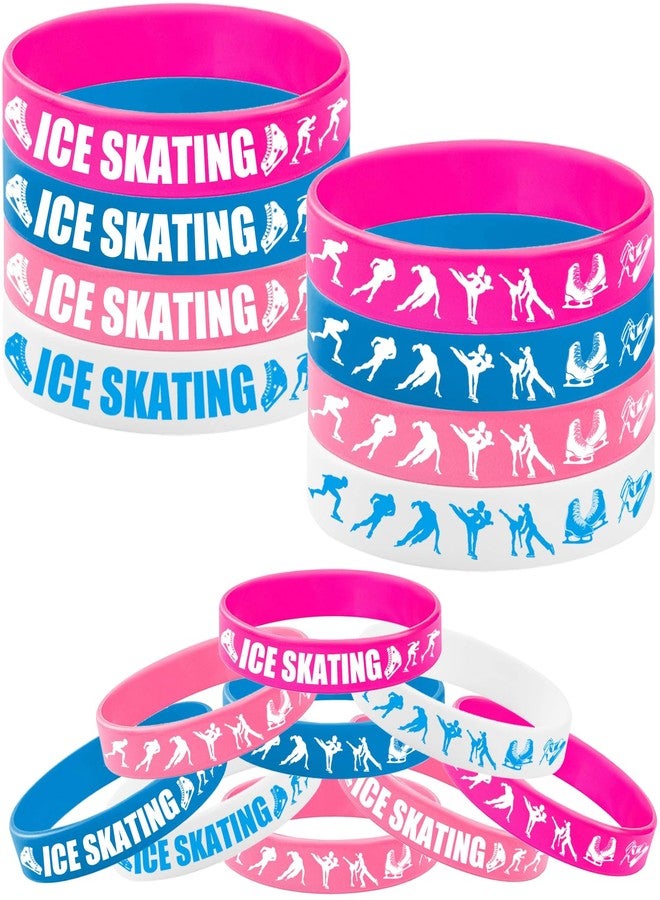PIBIPAID 24PCS Ice Skating Silicone Bracelet Party Favors -Ice Skating Rubber Bracelet Party Supplies Decorations Snow Birthday Baby Shower Party - Image 1